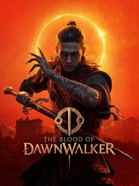 Arte oficial de capa de The Blood of Dawnwalker destacando a máscara de ferro e a atmosfera soturna