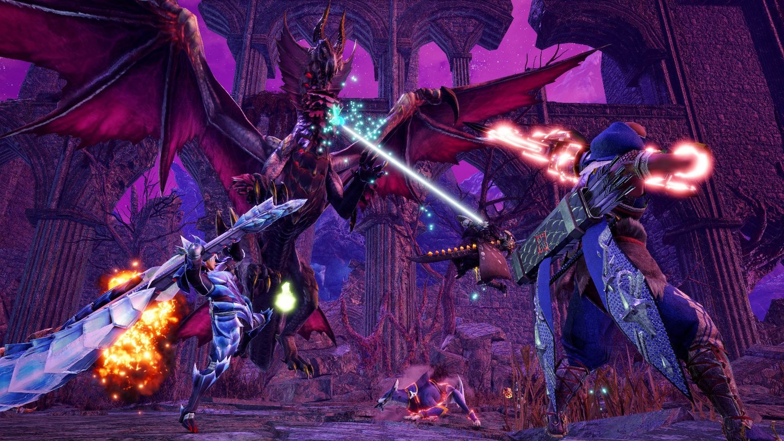Confronto dramático com o Dragão Ancião Malzeno na Cidadela em Monster Hunter Rise Sunbreak