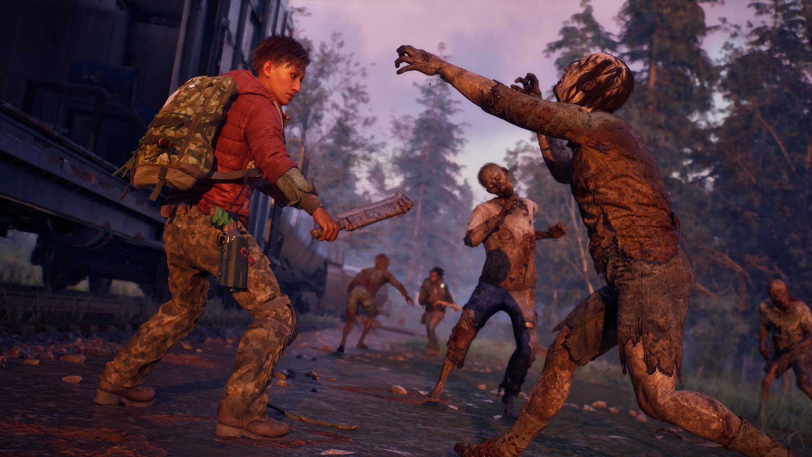 Sobreviventes armados em meio à tempestade de neve em arte promocional de State of Decay 3