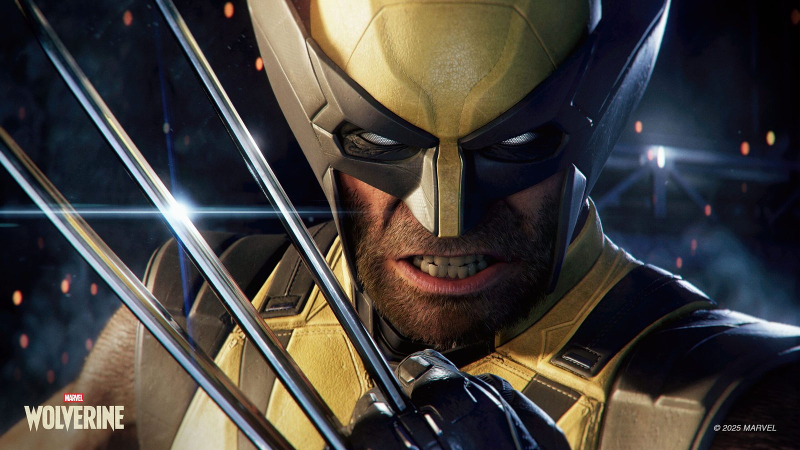 Key Art oficial de Marvel's Wolverine com Logan em traje clássico e garras expostas